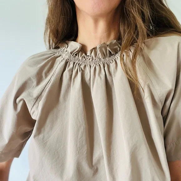 Cotton Ruffle Neck Blouse - Picture 3 of 4